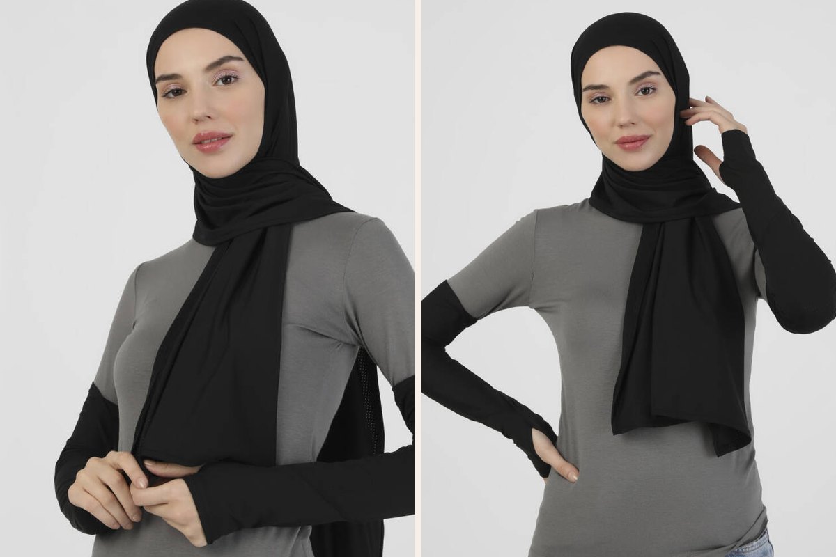 Mikro şal ve başparmak delikli spor kolluk seti