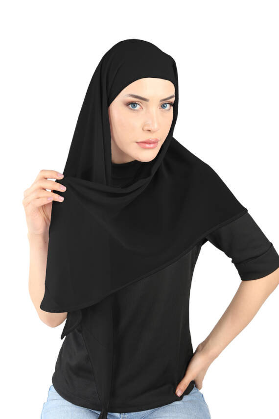 Oval Cut Scarf with Built-In Underscarf - 3
