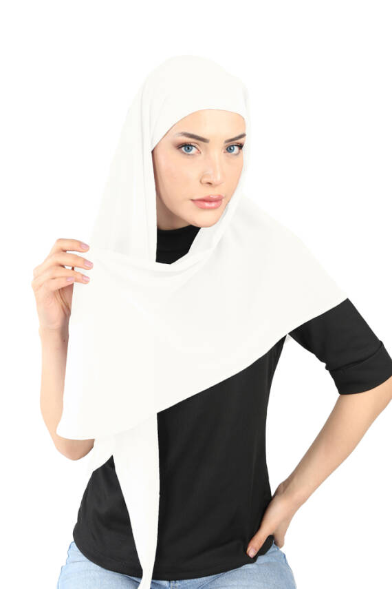 Oval Cut Scarf with Built-In Underscarf - 12