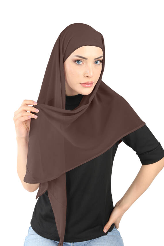 Oval Cut Scarf with Built-In Underscarf - 2