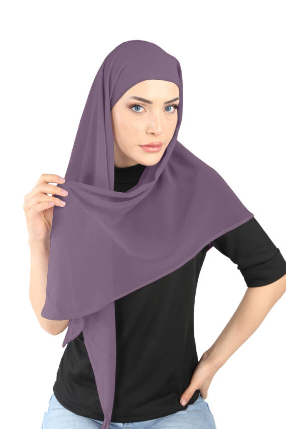 Oval Cut Scarf with Built-In Underscarf - 41