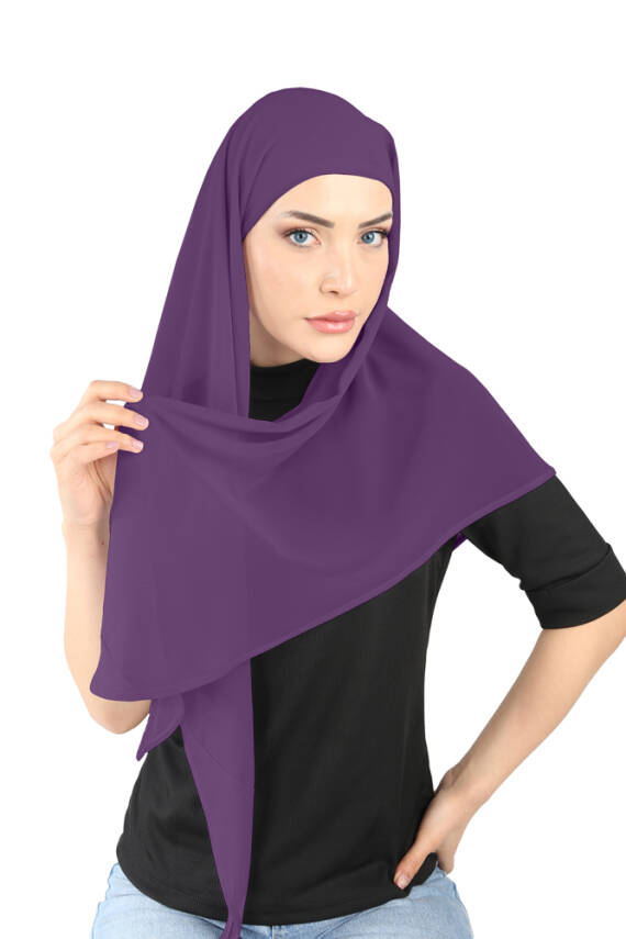 Oval Cut Scarf with Built-In Underscarf - 44