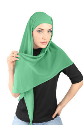 Oval Cut Scarf with Built-In Underscarf - 53