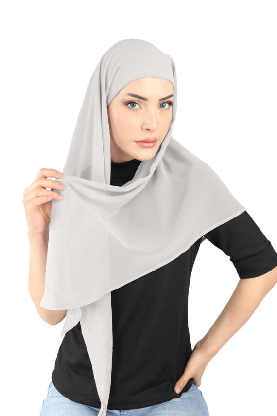Oval Cut Scarf with Built-In Underscarf - 62