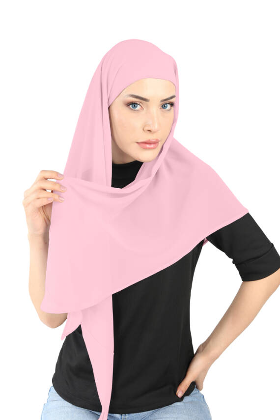 Oval Cut Scarf with Built-In Underscarf - 74