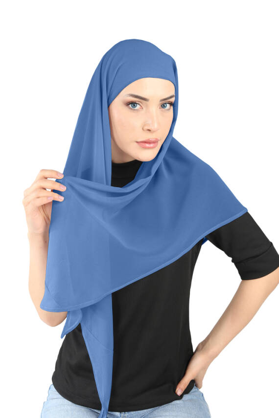 Oval Cut Scarf with Built-In Underscarf - 83