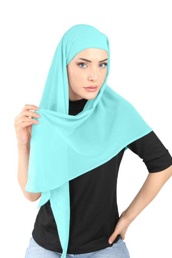 Oval Cut Scarf with Built-In Underscarf - 86
