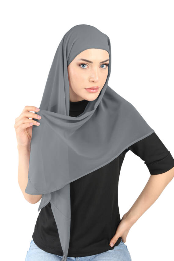 Oval Cut Scarf with Built-In Underscarf - 95