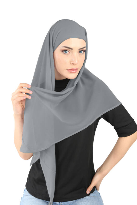 Oval Cut Scarf with Built-In Underscarf - 110