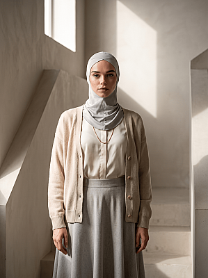 Çapraz Hijab Türban Çapraz Boyunluklu Bone