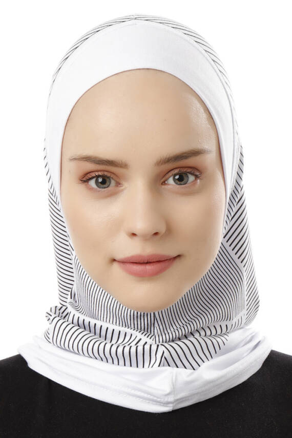 Stripe Pattern Sports Hijab Underscarf - 2