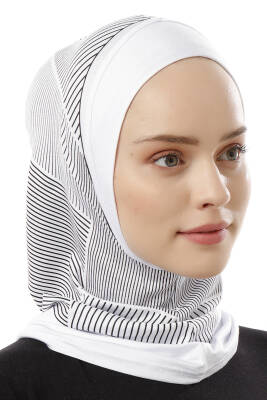 Stripe Pattern Sports Hijab Underscarf - 3