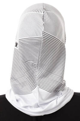 Stripe Pattern Sports Hijab Underscarf - 4