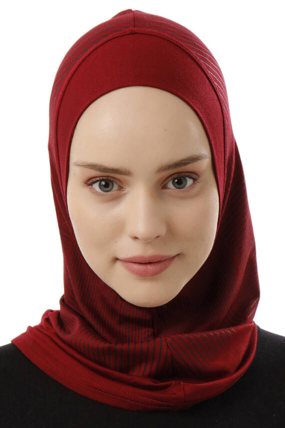 Stripe Pattern Sports Hijab Underscarf - 5