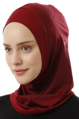 Stripe Pattern Sports Hijab Underscarf - 6