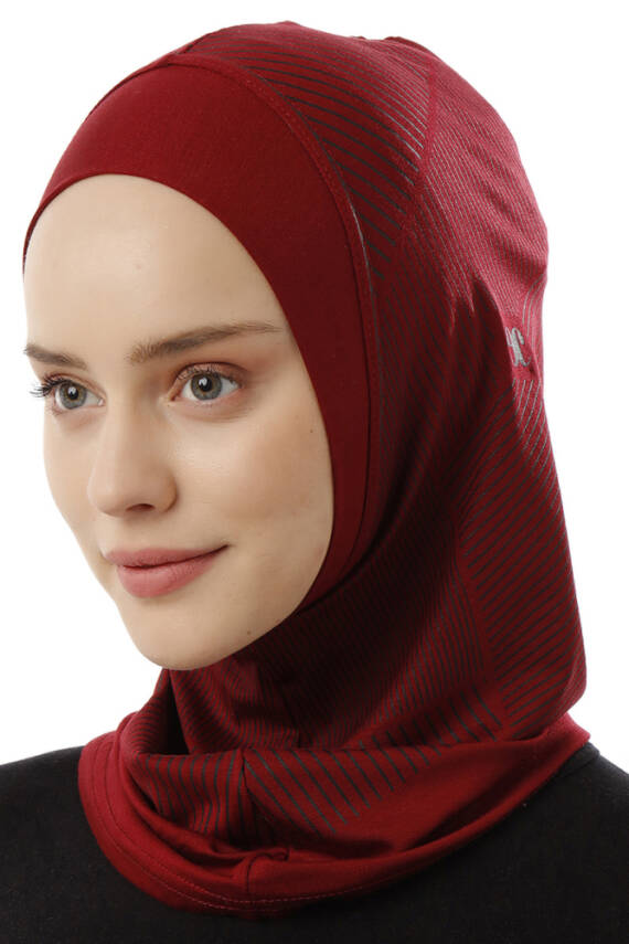 Stripe Pattern Sports Hijab Underscarf - 6