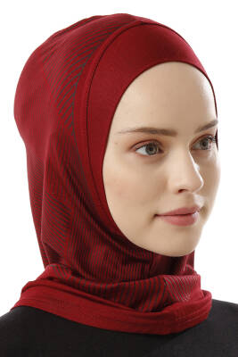 Stripe Pattern Sports Hijab Underscarf - 7