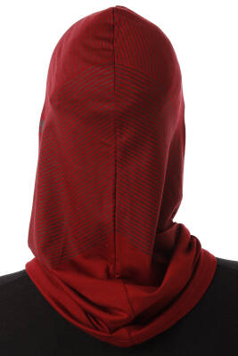 Stripe Pattern Sports Hijab Underscarf - 8