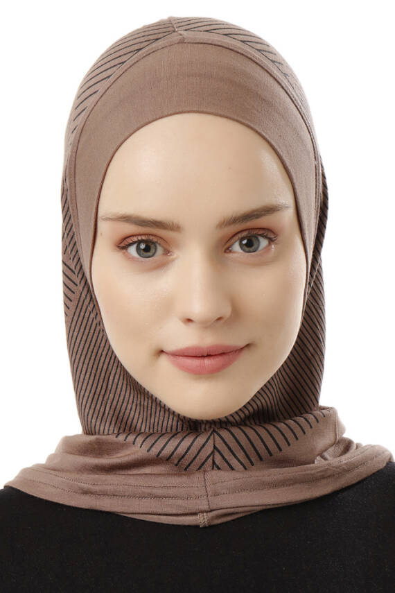 Stripe Pattern Sports Hijab Underscarf - 9