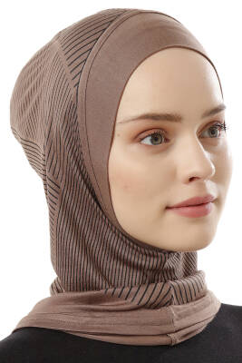 Stripe Pattern Sports Hijab Underscarf - 11