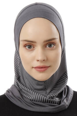 Stripe Pattern Sports Hijab Underscarf - 17