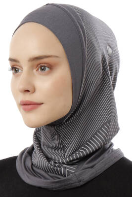 Stripe Pattern Sports Hijab Underscarf - 18