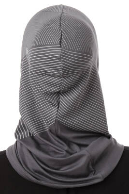 Stripe Pattern Sports Hijab Underscarf - 20