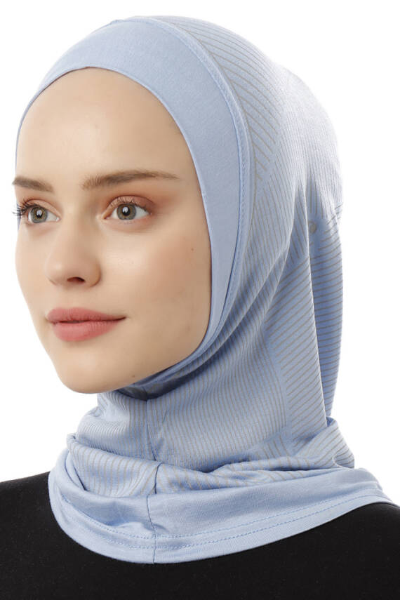 Stripe Pattern Sports Hijab Underscarf - 22