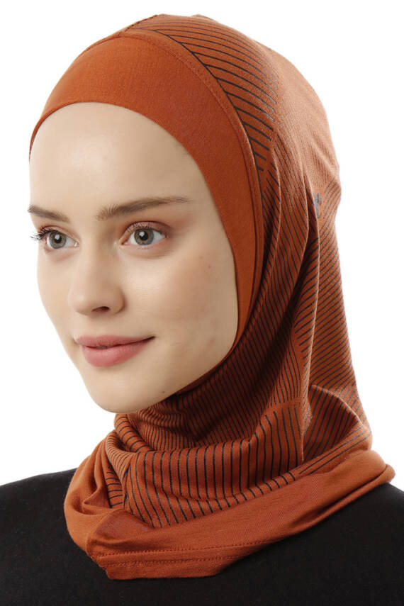 Stripe Pattern Sports Hijab Underscarf - 26
