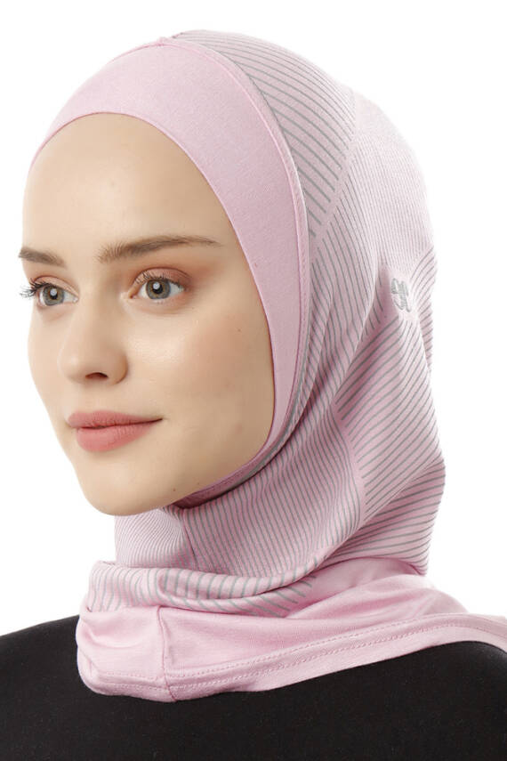 Stripe Pattern Sports Hijab Underscarf - 30