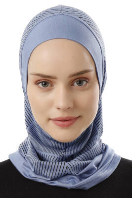Stripe Pattern Sports Hijab Underscarf - 33