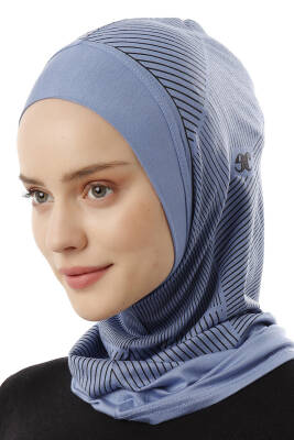 Stripe Pattern Sports Hijab Underscarf - 34