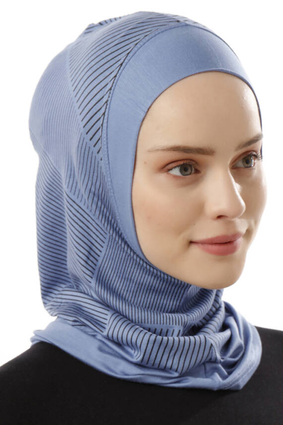 Stripe Pattern Sports Hijab Underscarf - 35