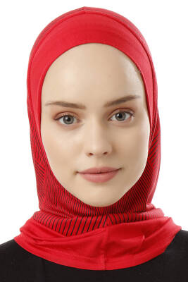 Stripe Pattern Sports Hijab Underscarf - 37