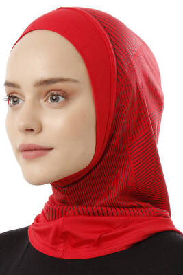 Stripe Pattern Sports Hijab Underscarf - 38