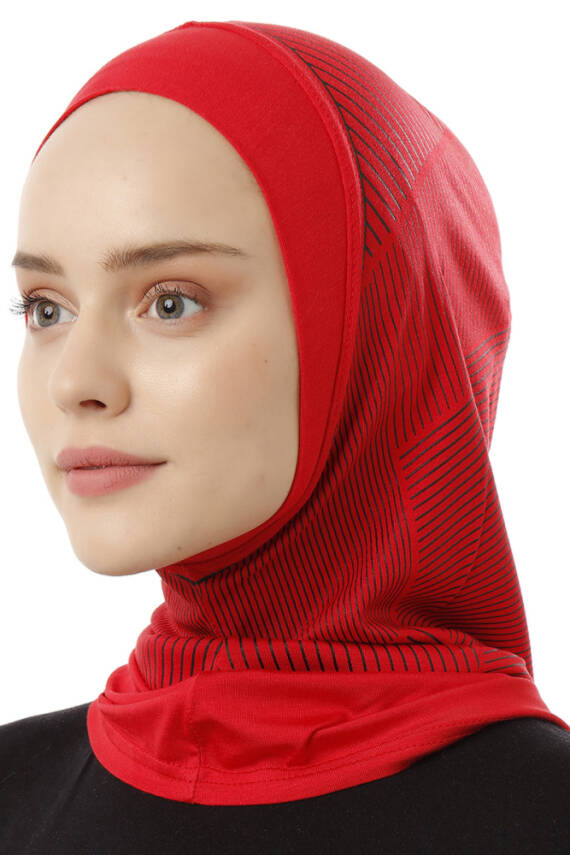 Stripe Pattern Sports Hijab Underscarf - 38