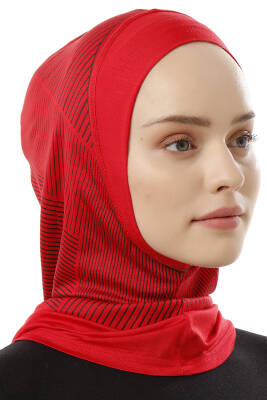 Stripe Pattern Sports Hijab Underscarf - 39