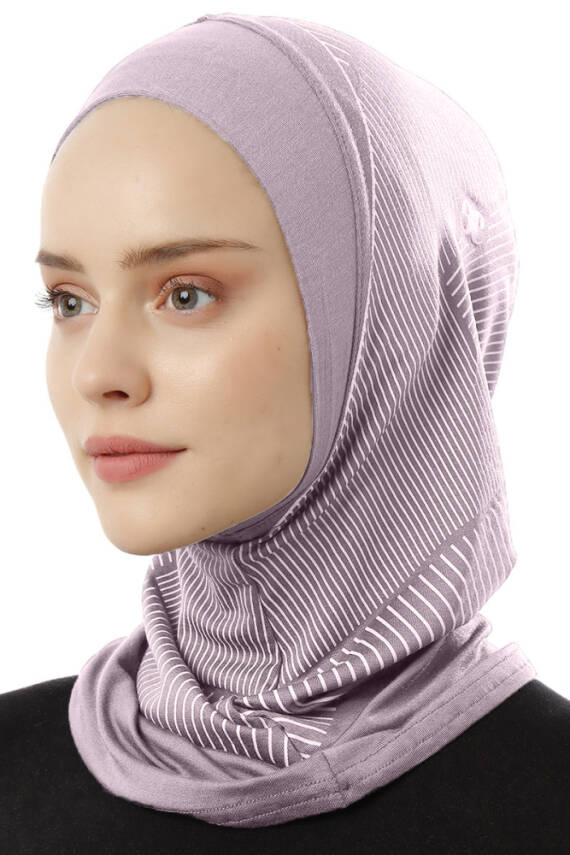 Stripe Pattern Sports Hijab Underscarf - 41