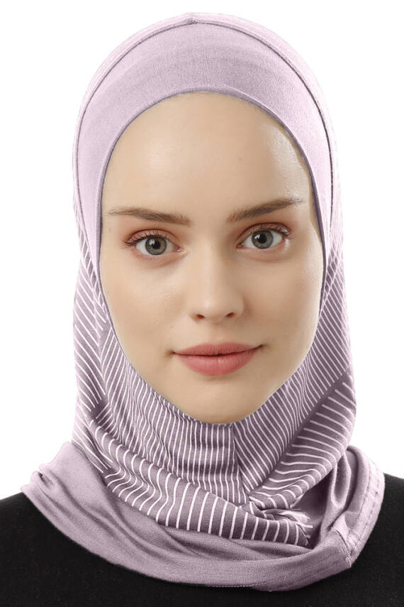 Stripe Pattern Sports Hijab Underscarf - 44