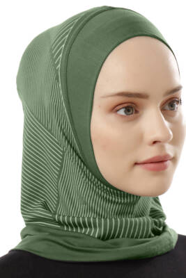 Stripe Pattern Sports Hijab Underscarf - 46