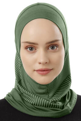 Stripe Pattern Sports Hijab Underscarf - 48