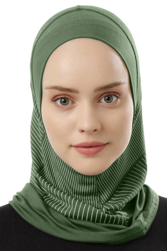 Stripe Pattern Sports Hijab Underscarf - 48