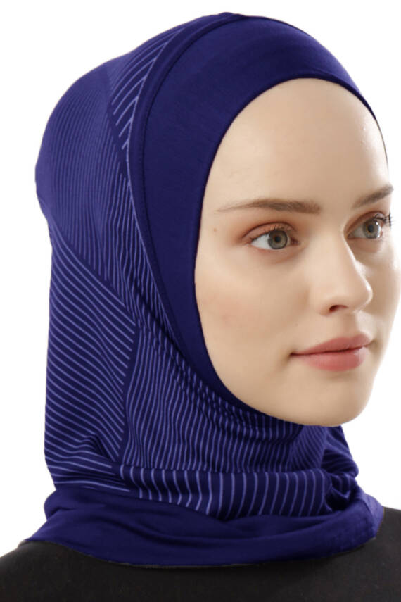 Stripe Pattern Sports Hijab Underscarf - 50