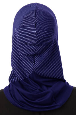 Stripe Pattern Sports Hijab Underscarf - 51