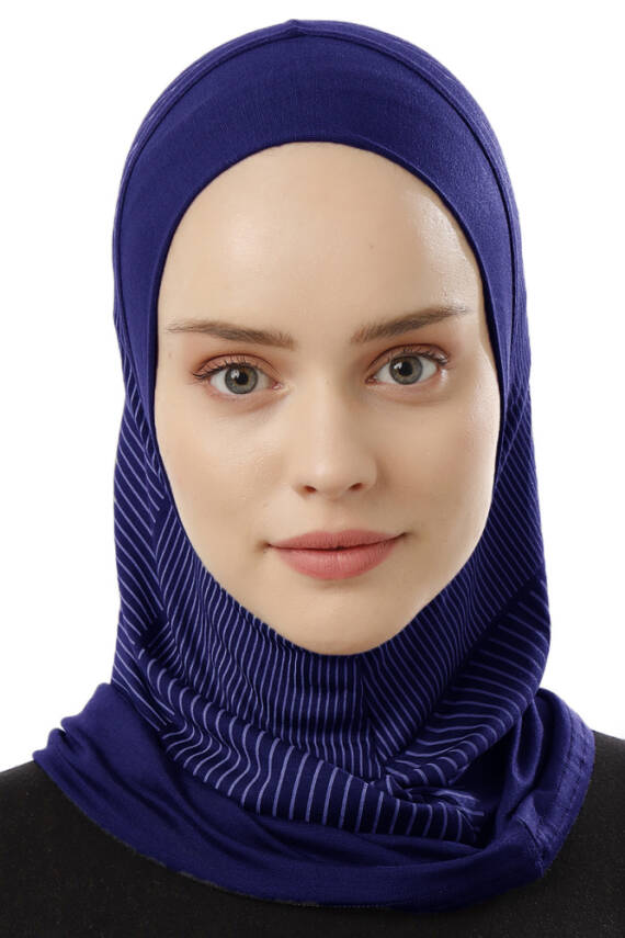 Stripe Pattern Sports Hijab Underscarf - 52