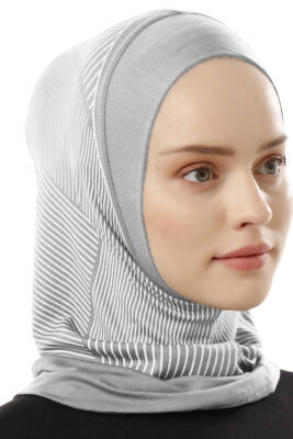 Stripe Pattern Sports Hijab Underscarf - 54