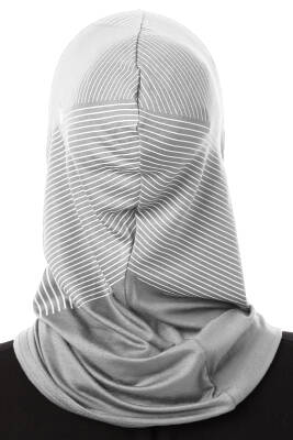 Stripe Pattern Sports Hijab Underscarf - 55