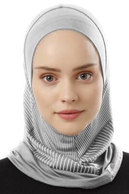 Stripe Pattern Sports Hijab Underscarf - 56