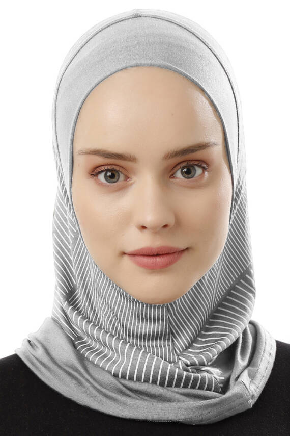 Stripe Pattern Sports Hijab Underscarf - 56