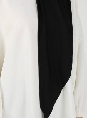 Stretch Viscose Shawl with Zipper Detail - 5